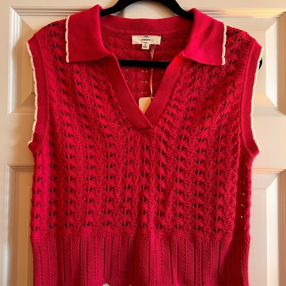 Hot Pink Knit Sleeveless Colored Top